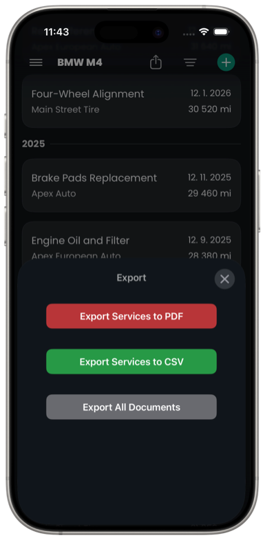 Maintenance reminders and notifications in ServiceLog